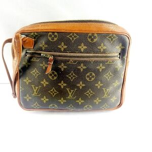 Louis Vuitton Brown and Gold Monogram Wristlet